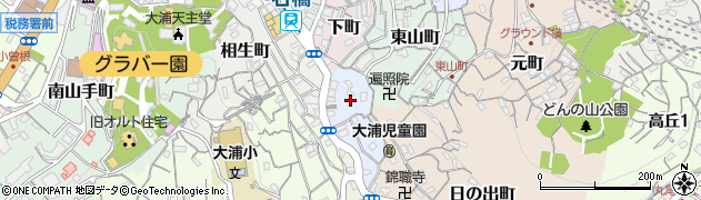 長崎県長崎市大浦東町周辺の地図