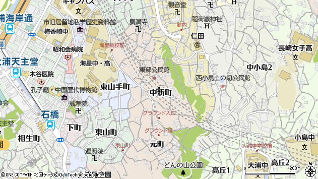 〒850-0912 長崎県長崎市中新町の地図