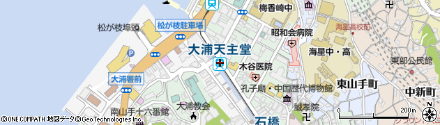 大浦天主堂駅周辺の地図