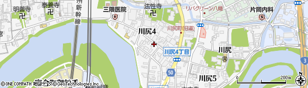 川尻観光パーキングスペース周辺の地図