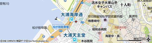 十八親和銀行大浦中央支店周辺の地図