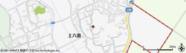 熊本県上益城郡嘉島町上六嘉395周辺の地図
