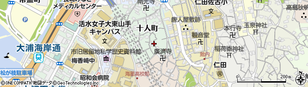 長崎県長崎市十人町14周辺の地図