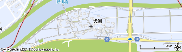 熊本県上益城郡嘉島町犬渕周辺の地図