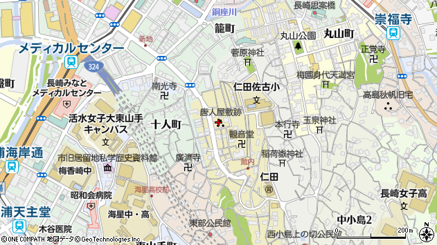 〒850-0906 長崎県長崎市館内町の地図