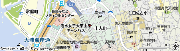 長崎県長崎市十人町4周辺の地図