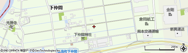 熊本県嘉島町（上益城郡）下仲間周辺の地図