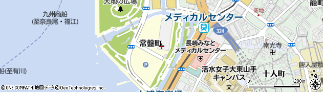 長崎県長崎市常盤町周辺の地図