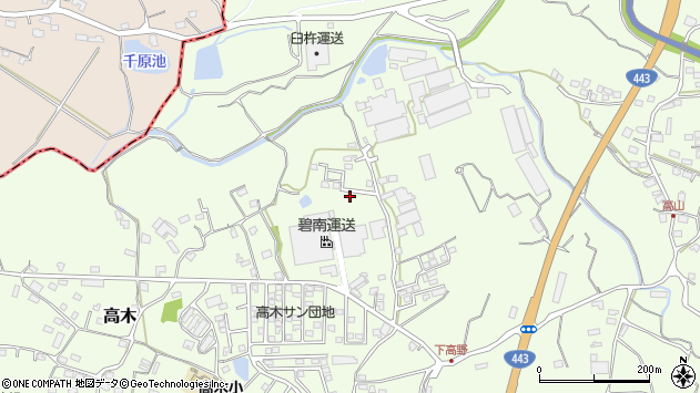 〒861-3203 熊本県上益城郡御船町高木の地図