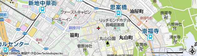 長崎県長崎市船大工町周辺の地図