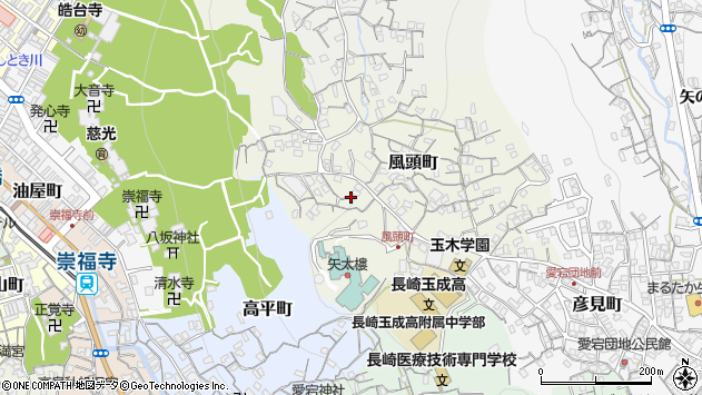 〒850-0803 長崎県長崎市風頭町の地図