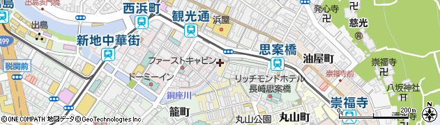 甲田鮮魚銅座店周辺の地図