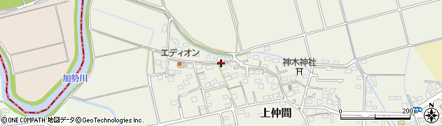 熊本県嘉島町（上益城郡）上仲間周辺の地図