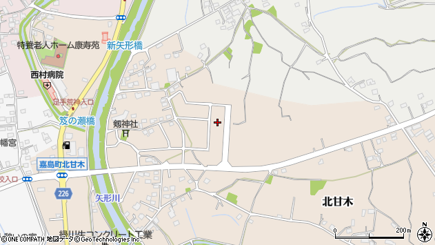 〒861-3104 熊本県上益城郡嘉島町北甘木の地図