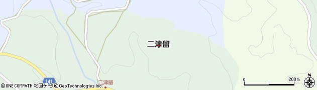 熊本県山都町（上益城郡）二津留周辺の地図