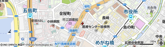 長崎市　長崎市消防局中央消防署警防１・２課周辺の地図