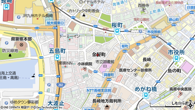 〒850-0037 長崎県長崎市金屋町の地図