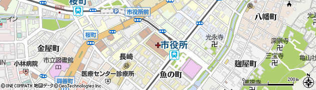 長崎市役所　出納室周辺の地図