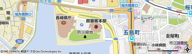 長崎県警察本部　暴力団犯罪に関する通報・相談周辺の地図