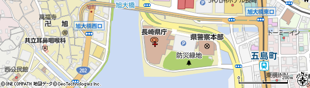 長崎県庁　企画部・ＩＲ推進課区域整備計画担当周辺の地図