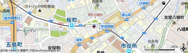 長崎市営　桜町駐車場周辺の地図