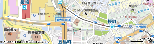 長崎中央郵便局貯金サービス周辺の地図
