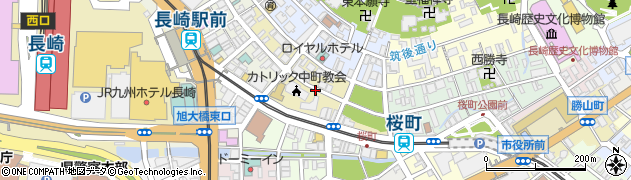 長崎県長崎市中町周辺の地図