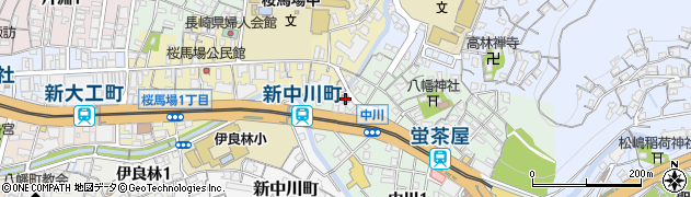 長崎中川郵便局周辺の地図