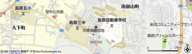 長崎県島原市梅園町周辺の地図