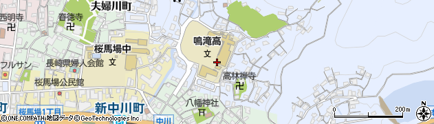 長崎県立鳴滝高等学校　定時制夜間部職員室周辺の地図