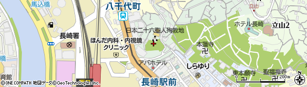 西坂公園周辺の地図
