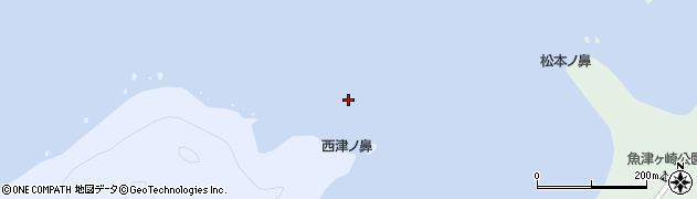 西津ノ鼻周辺の地図