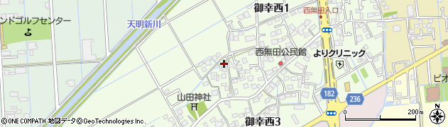 熊本県熊本市南区御幸西周辺の地図