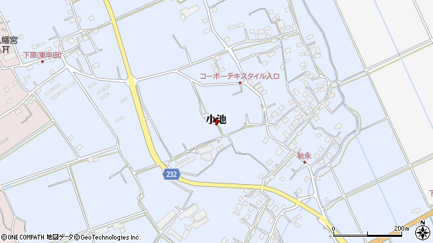 〒861-2223 熊本県上益城郡益城町小池の地図