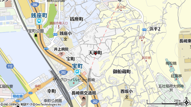 〒850-0044 長崎県長崎市天神町の地図