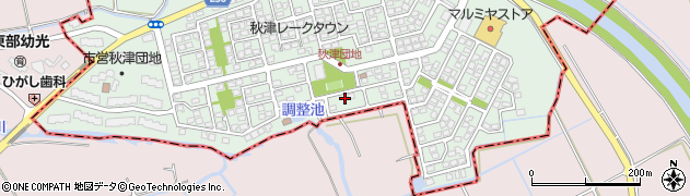 熊本県熊本市東区秋津町秋田3441周辺の地図