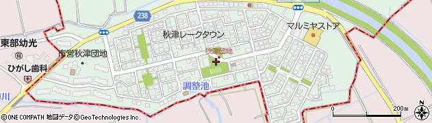 秋津古屋敷公園周辺の地図