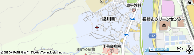 長崎県長崎市梁川町周辺の地図
