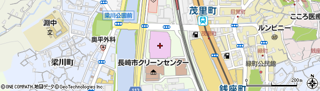 長崎市役所　文化観光部長崎ブリックホール地球市民ひろば周辺の地図