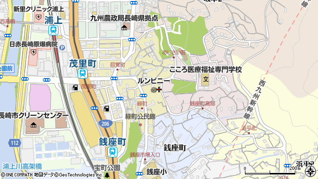 〒852-8103 長崎県長崎市緑町の地図