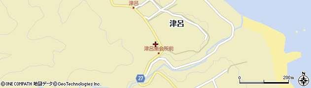 津呂簡易郵便局周辺の地図