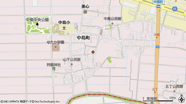 〒861-5272 熊本県熊本市西区中島町の地図