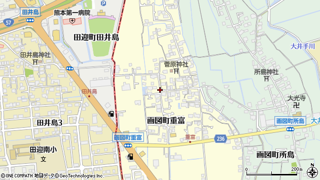 〒862-0947 熊本県熊本市東区画図町重富の地図