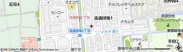 熊本県熊本市南区流通団地周辺の地図