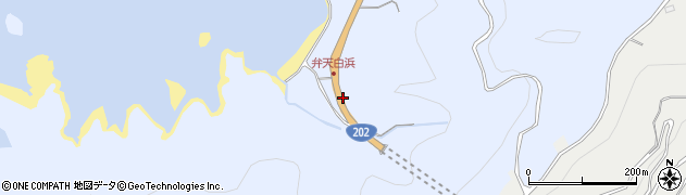 国道２０２号線周辺の地図