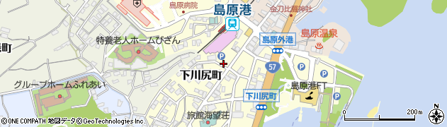 長崎県島原市下川尻町周辺の地図
