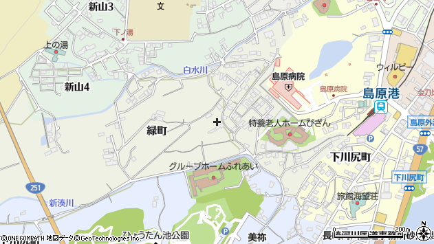 〒855-0867 長崎県島原市緑町の地図
