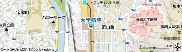 大学病院駅周辺の地図