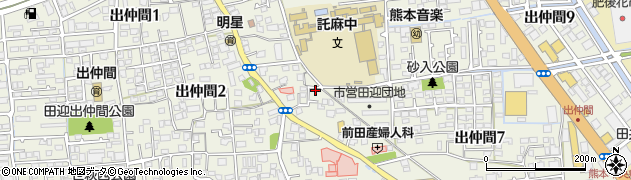 熊本県熊本市南区出仲間周辺の地図
