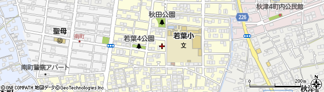 熊本県熊本市東区若葉周辺の地図
